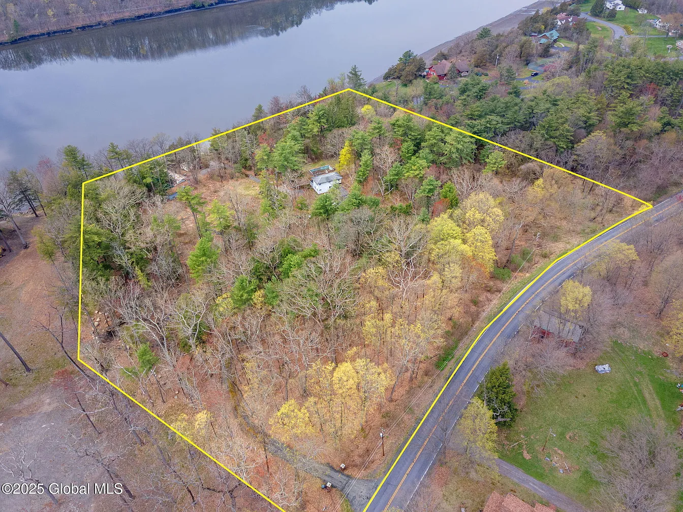 Vacant land parcel for sale in Upstate New York, aerial view